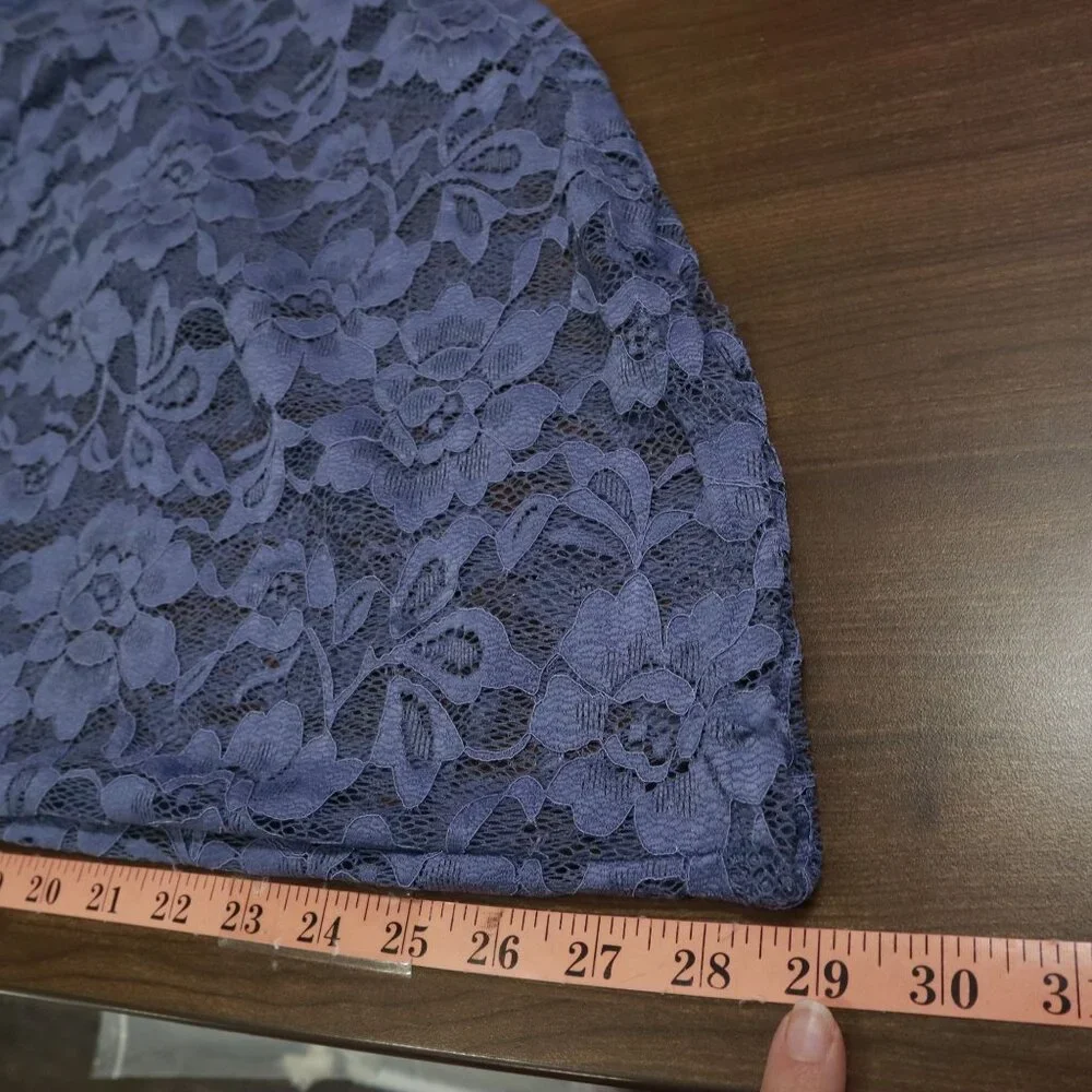 Umgee Lace Shirt Womens S Blue‎ Twee Feminine Boho Grannycore Slouchy Romantic